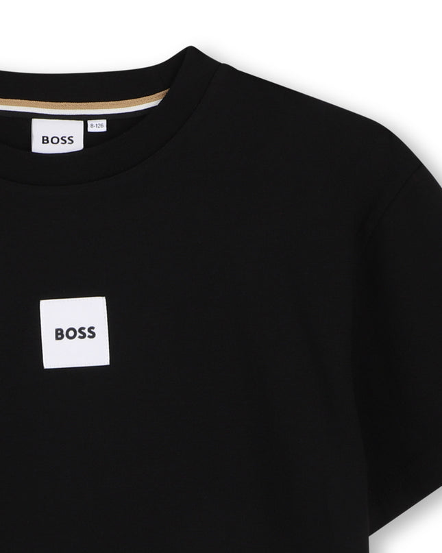 kids atelier boss Black Logo Short Sleeve T-Shirt