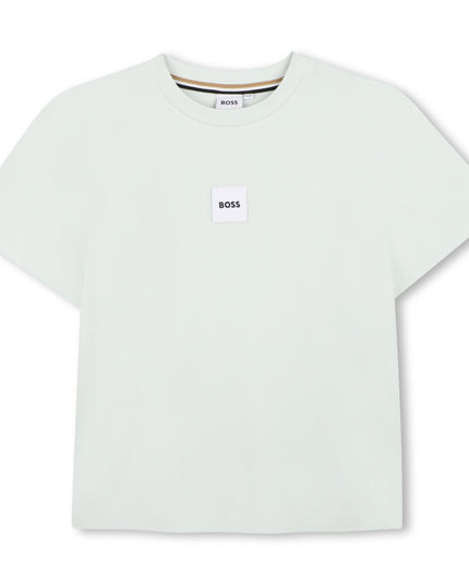 kids atelier boss Light Beige Logo Short Sleeve T-Shirt