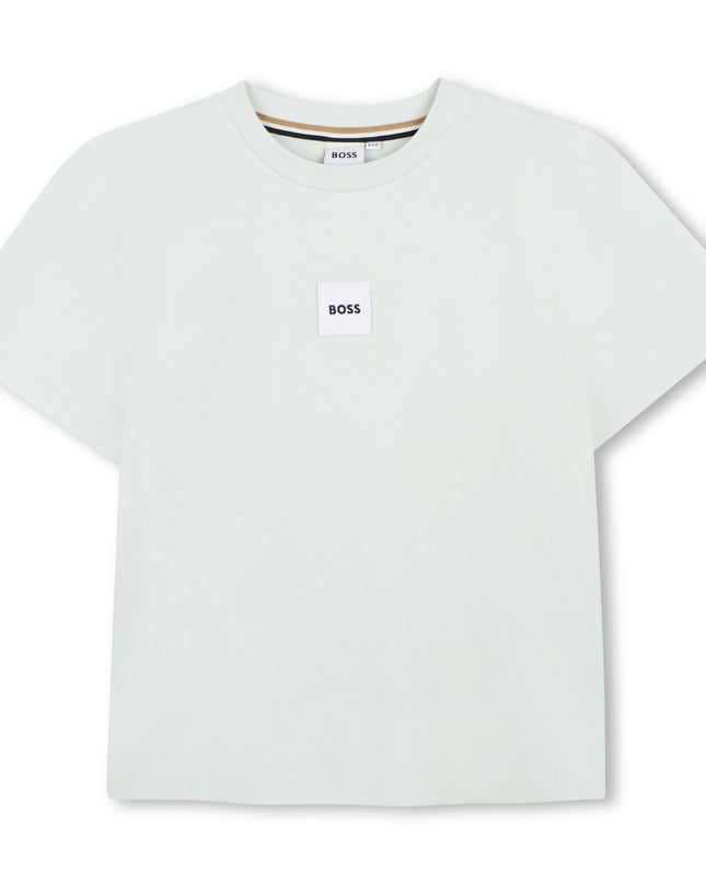 kids atelier boss Light Beige Logo Short Sleeve T-Shirt