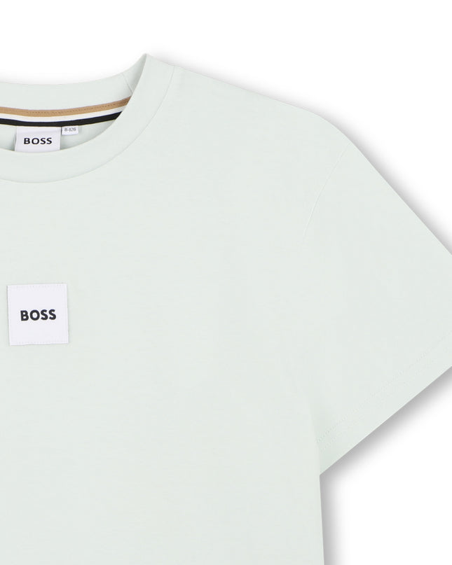 kids atelier boss Light Beige Logo Short Sleeve T-Shirt