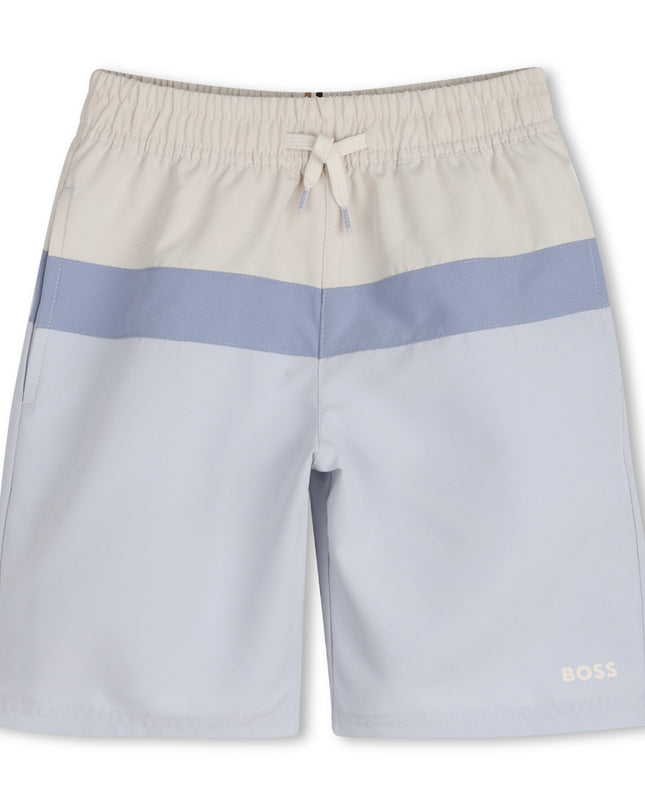kids atelier boss Beige & Blue Swimshorts