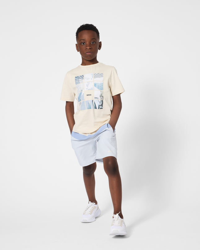 kids atelier boss Beige & Blue Swimshorts