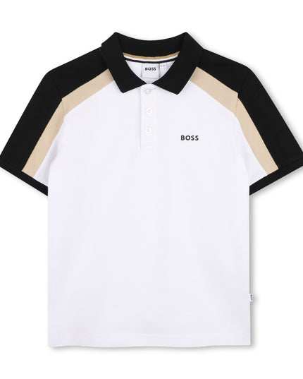 kids atelier boss White Color-Block Polo