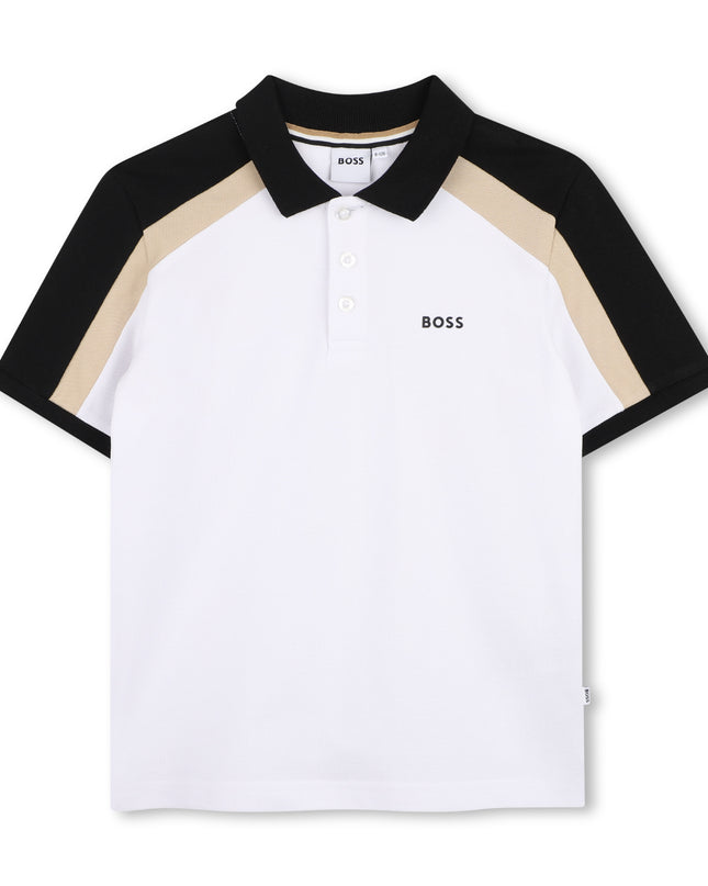 kids atelier boss White Color-Block Polo