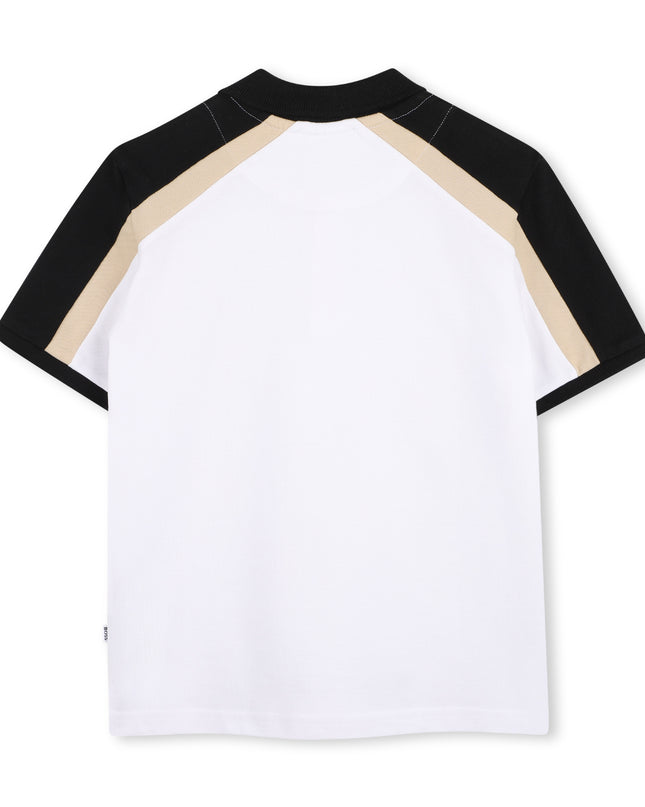 kids atelier boss White Color-Block Polo