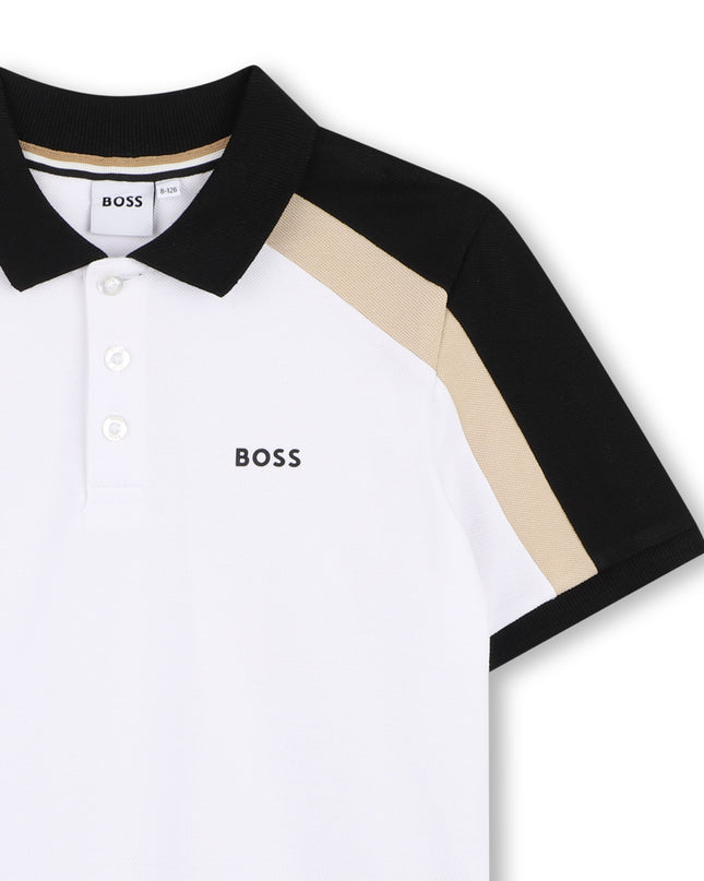 kids atelier boss White Color-Block Polo