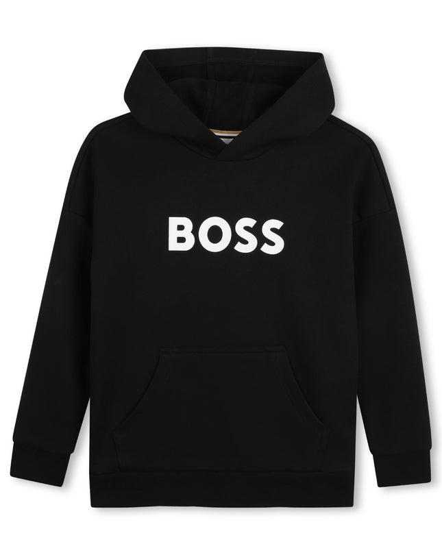 kids atelier boss Black Logo Hoodie