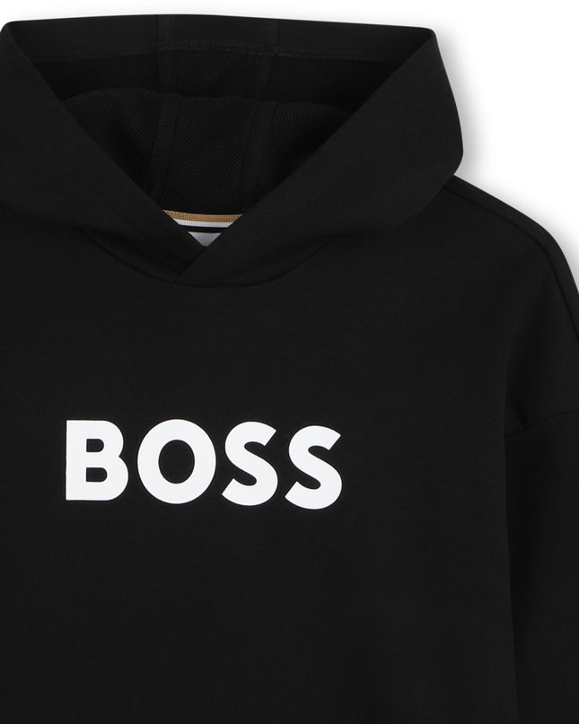 kids atelier boss Black Logo Hoodie