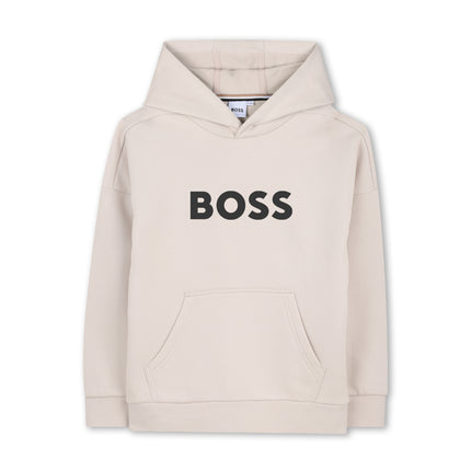 kids atelier boss Ivory Logo Hoodie