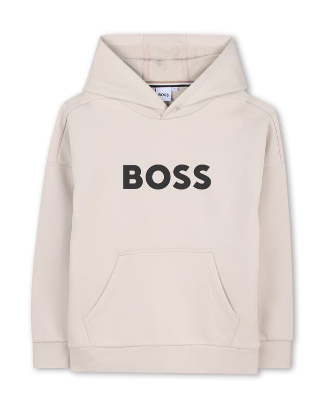 kids atelier boss Ivory Logo Hoodie