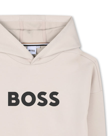 kids atelier boss Ivory Logo Hoodie