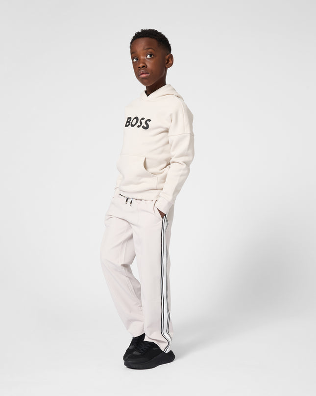 kids atelier boss Ivory Logo Hoodie