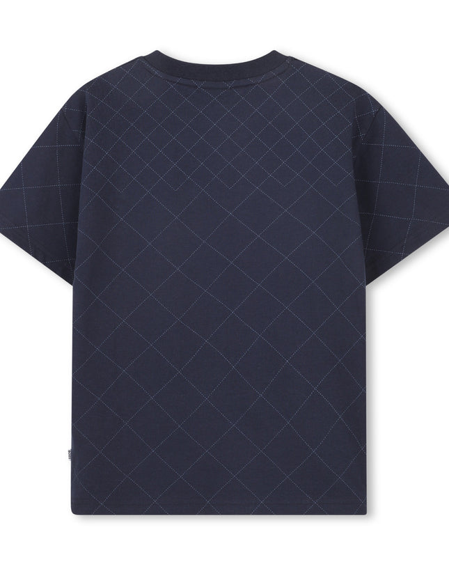 kids atelier boss Dark Navy Textured T-Shirt