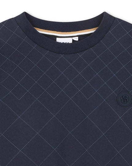 kids atelier boss Dark Navy Textured T-Shirt