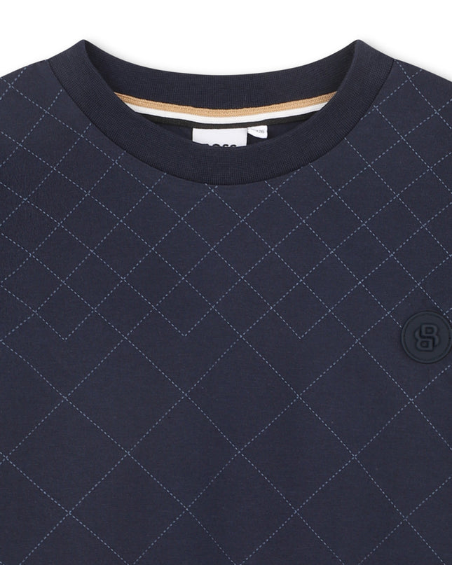 kids atelier boss Dark Navy Textured T-Shirt