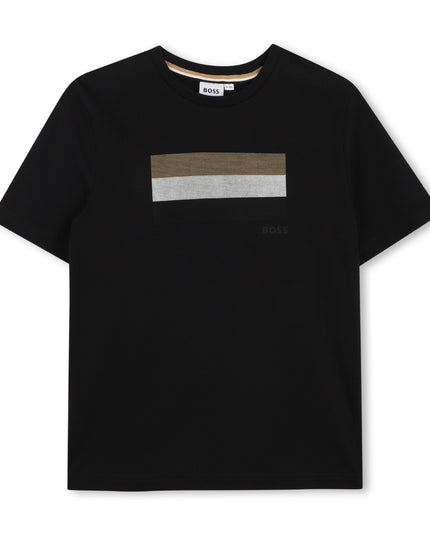 kids atelier boss Black Multi-Tone Graphic T-Shirt