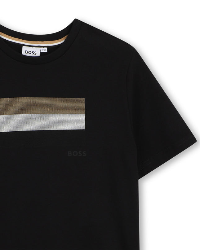 kids atelier boss Black Multi-Tone Graphic T-Shirt