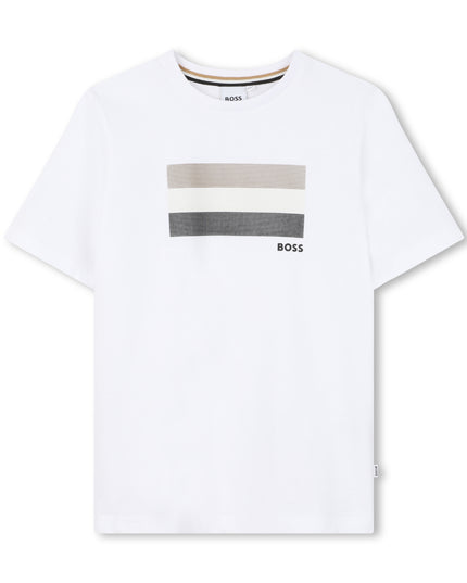 kids atelier boss White Multi-Tone Graphic T-Shirt