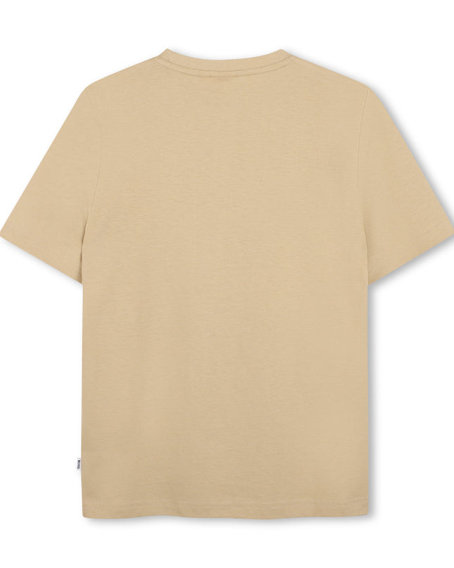 kids atelier boss Beige Multi-Tone Graphic T-Shirt