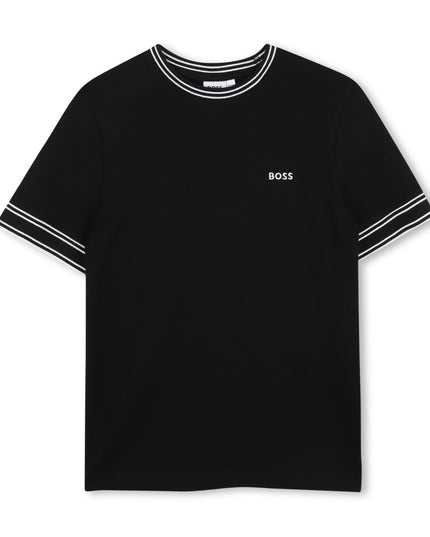 kids atelier boss Black Contrast Trim T-Shirt