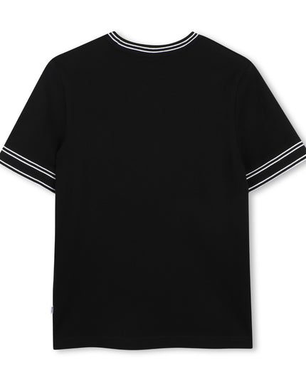 kids atelier boss Black Contrast Trim T-Shirt