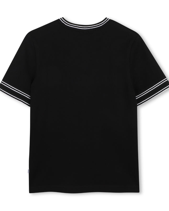 kids atelier boss Black Contrast Trim T-Shirt