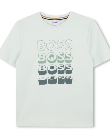 kids atelier boss Ivory Gradient Logo T-Shirt