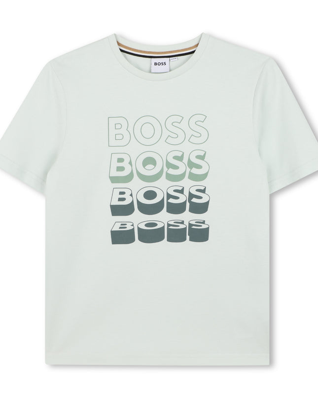 kids atelier boss Ivory Gradient Logo T-Shirt