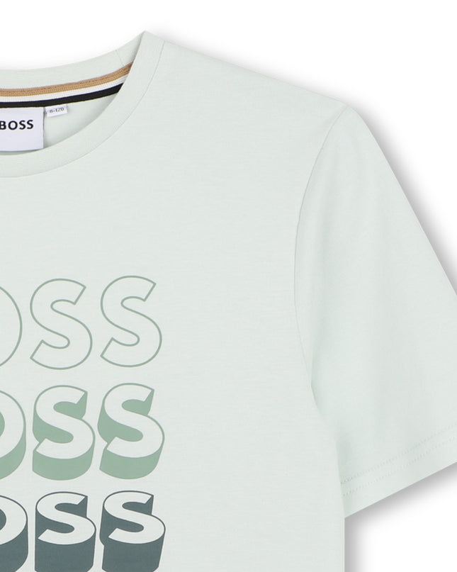 kids atelier boss Ivory Gradient Logo T-Shirt