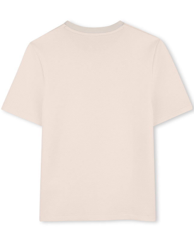 kids atelier boss Beige Minimal Logo T-Shirt