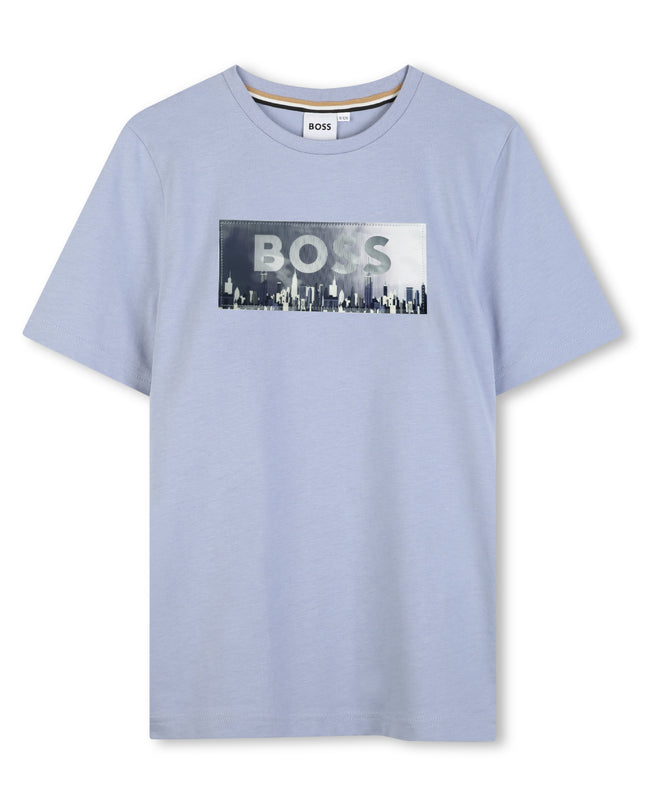 kids atelier boss Light Blue Skyline Graphic T-Shirt