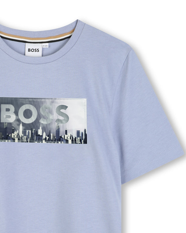 kids atelier boss Light Blue Skyline Graphic T-Shirt