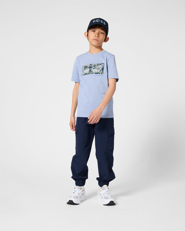 kids atelier boss Light Blue Skyline Graphic T-Shirt