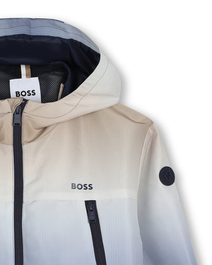 kids atelier boss Blue Gradient Hooded Windbreaker