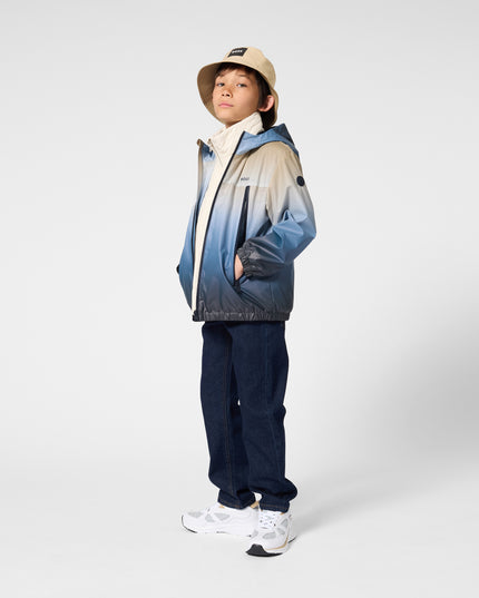 kids atelier boss Blue Gradient Hooded Windbreaker