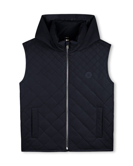 kids atelier boss Navy Quilted Hooded Vest