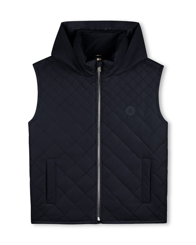 kids atelier boss Navy Quilted Hooded Vest