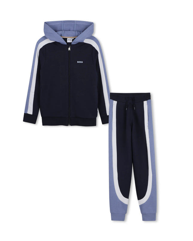 kids atelier boss Navy & Blue Color-Block Tracksuit