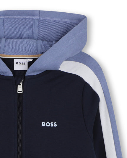 kids atelier boss Navy & Blue Color-Block Tracksuit