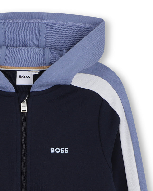 kids atelier boss Navy & Blue Color-Block Tracksuit
