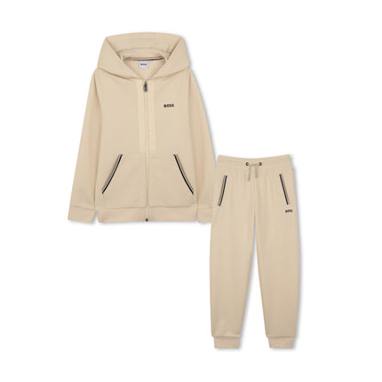 kids atelier boss Beige Trim Detail Tracksuit