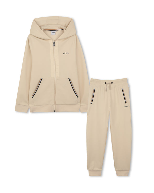 kids atelier boss Beige Trim Detail Tracksuit