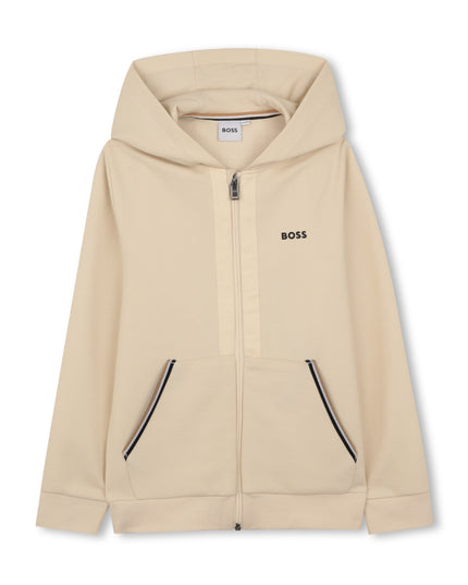kids atelier boss Beige Trim Detail Tracksuit