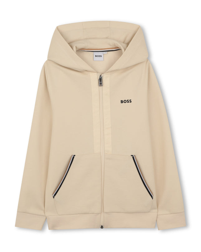 kids atelier boss Beige Trim Detail Tracksuit