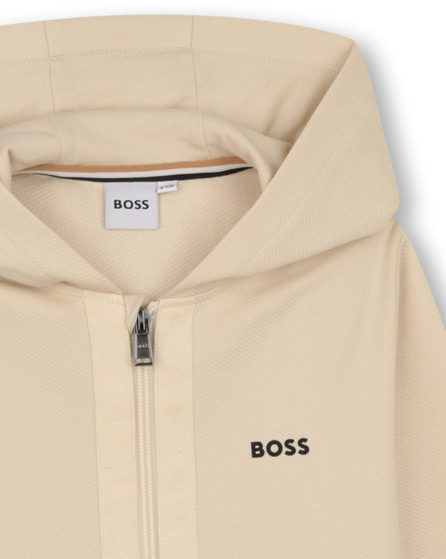 kids atelier boss Beige Trim Detail Tracksuit