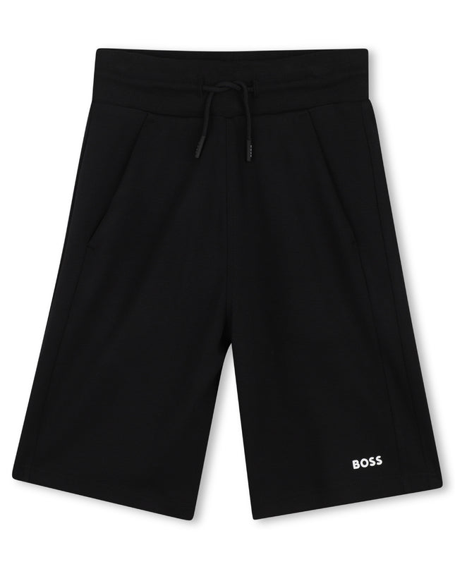 kids atelier boss Black & Beige Striped Polo Set