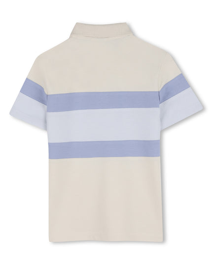 kids atelier boss Beige & Blue Striped Polo Set