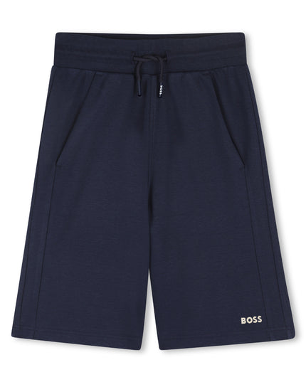 kids atelier boss Beige & Blue Striped Polo Set