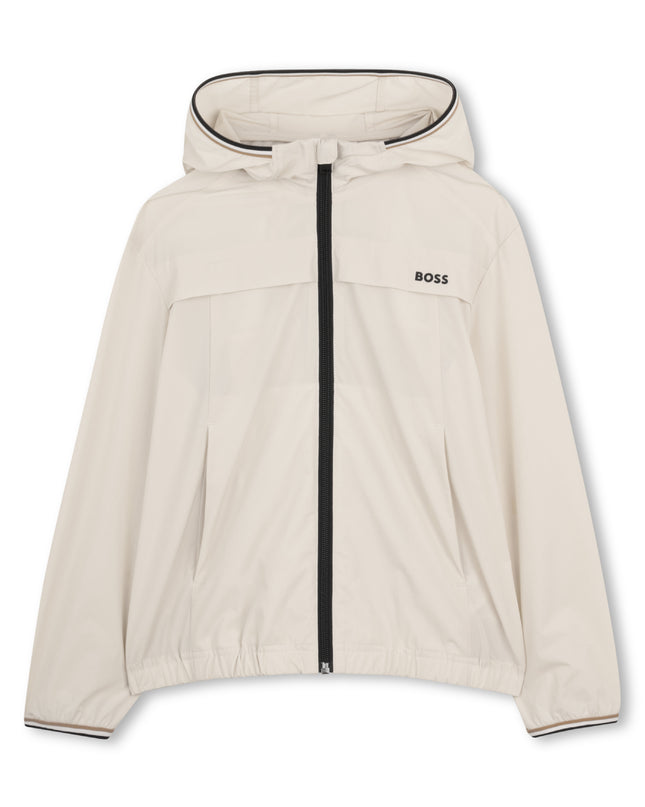 kids atelier boss Beige Lightweight Hooded Set