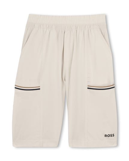 kids atelier boss Beige Lightweight Hooded Set